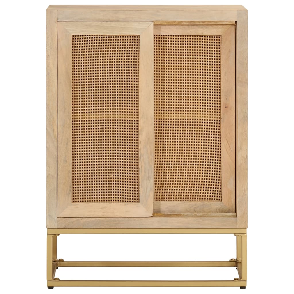 Credenza 55x30x76 cm in Legno Massello di Mango e Ferro 372020