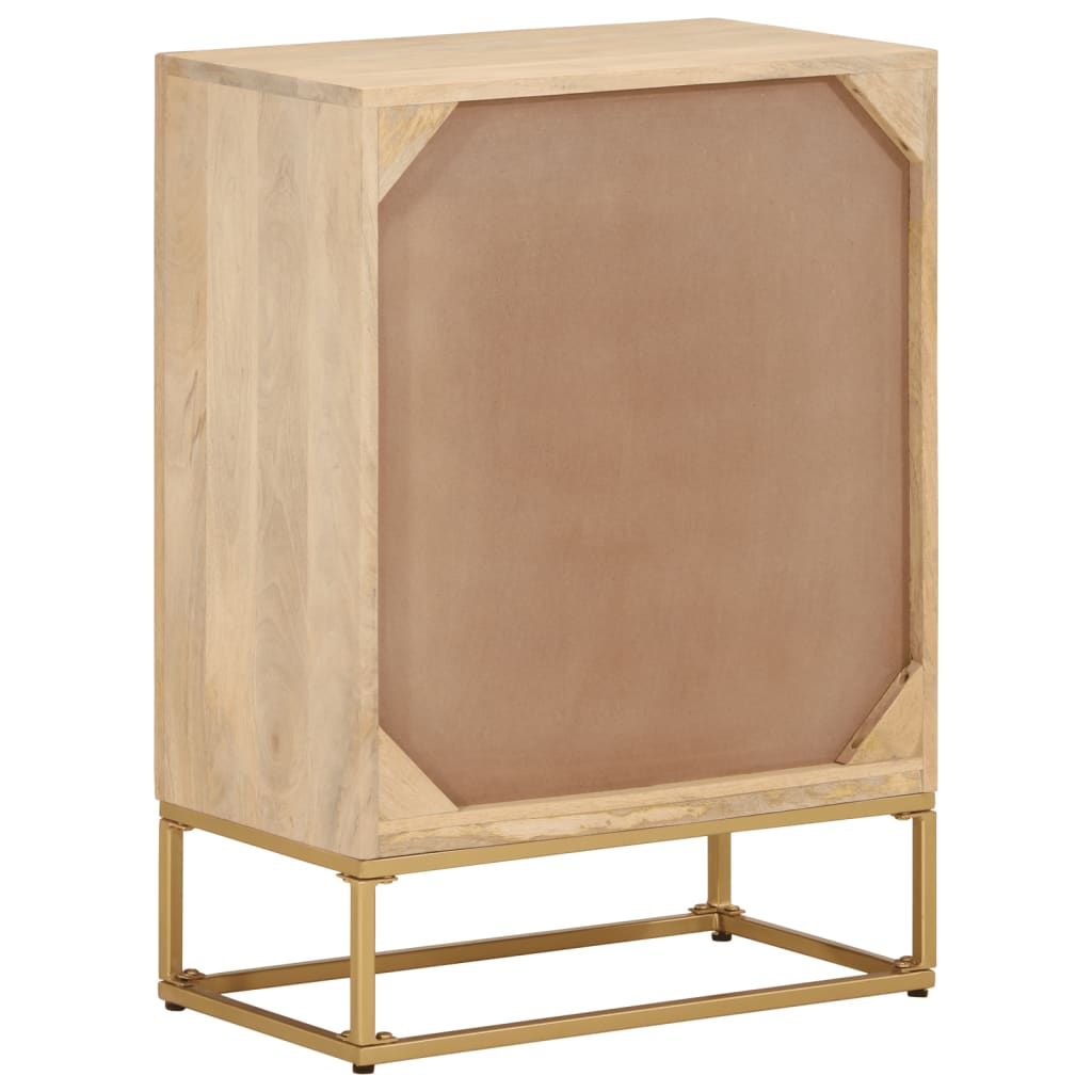 Credenza 55x30x76 cm in Legno Massello di Mango e Ferro 372020