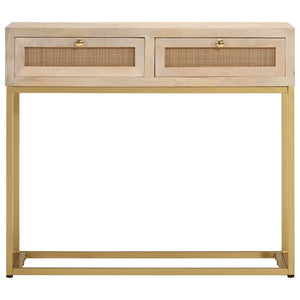 vidaXL Tavolo Consolle 90x30x76 cm in Legno Massello di Mango e Ferro