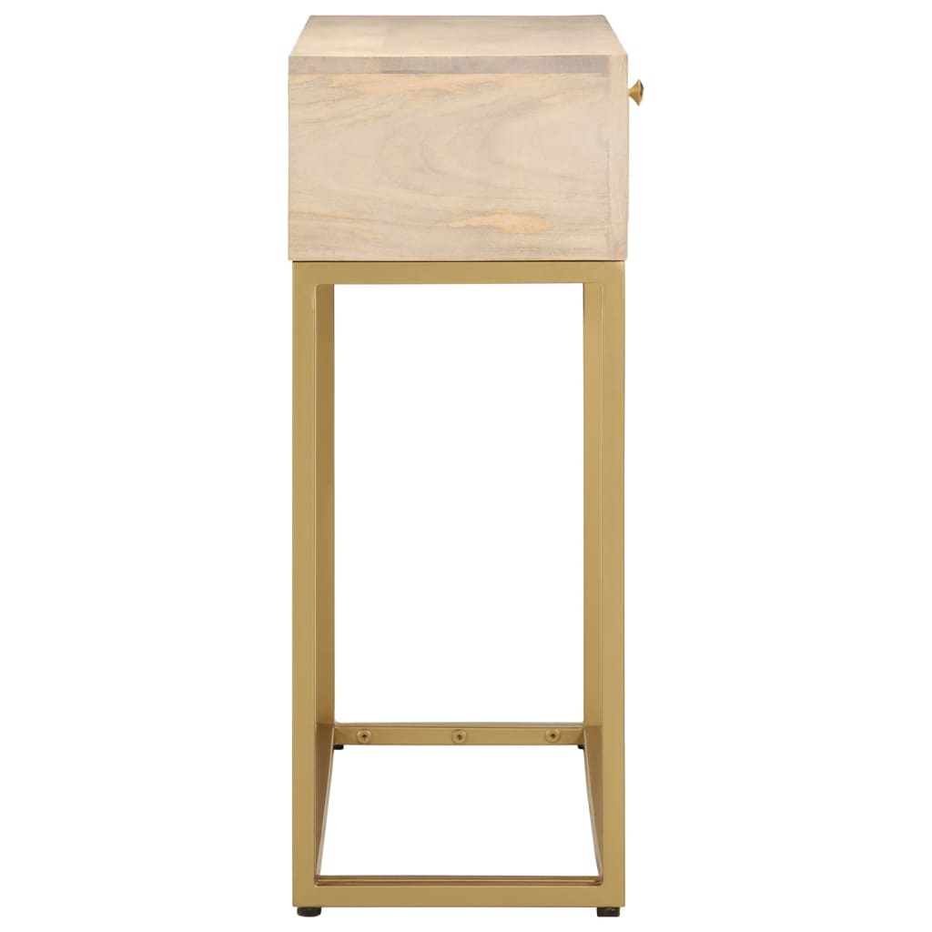 Tavolo Consolle 90x30x76 cm in Legno Massello di Mango e Ferro 372023