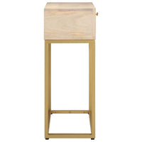 Tavolo Consolle 90x30x76 cm in Legno Massello di Mango e Ferro 372023