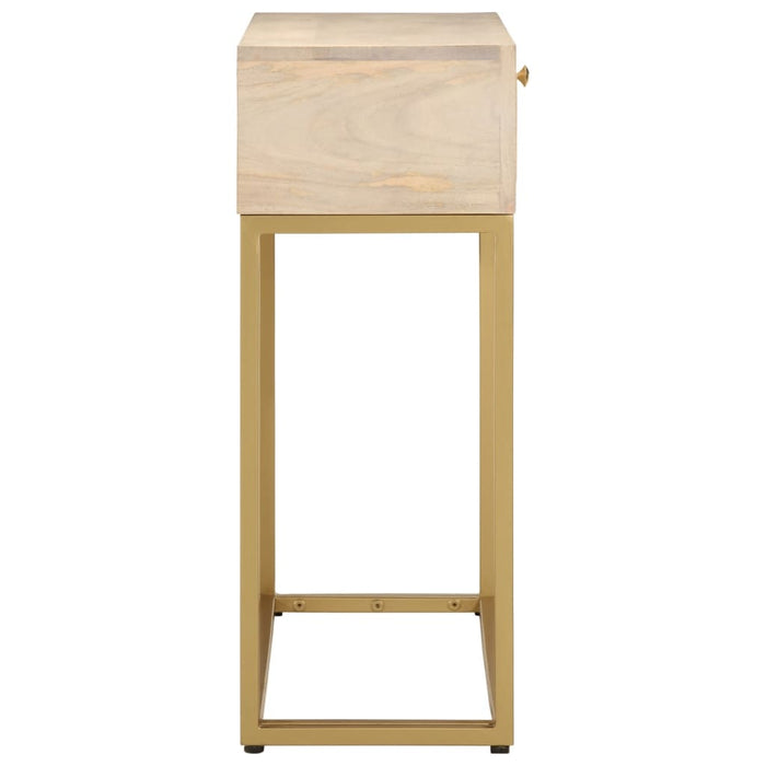 Tavolo Consolle 90x30x76 cm in Legno Massello di Mango e Ferro 372023