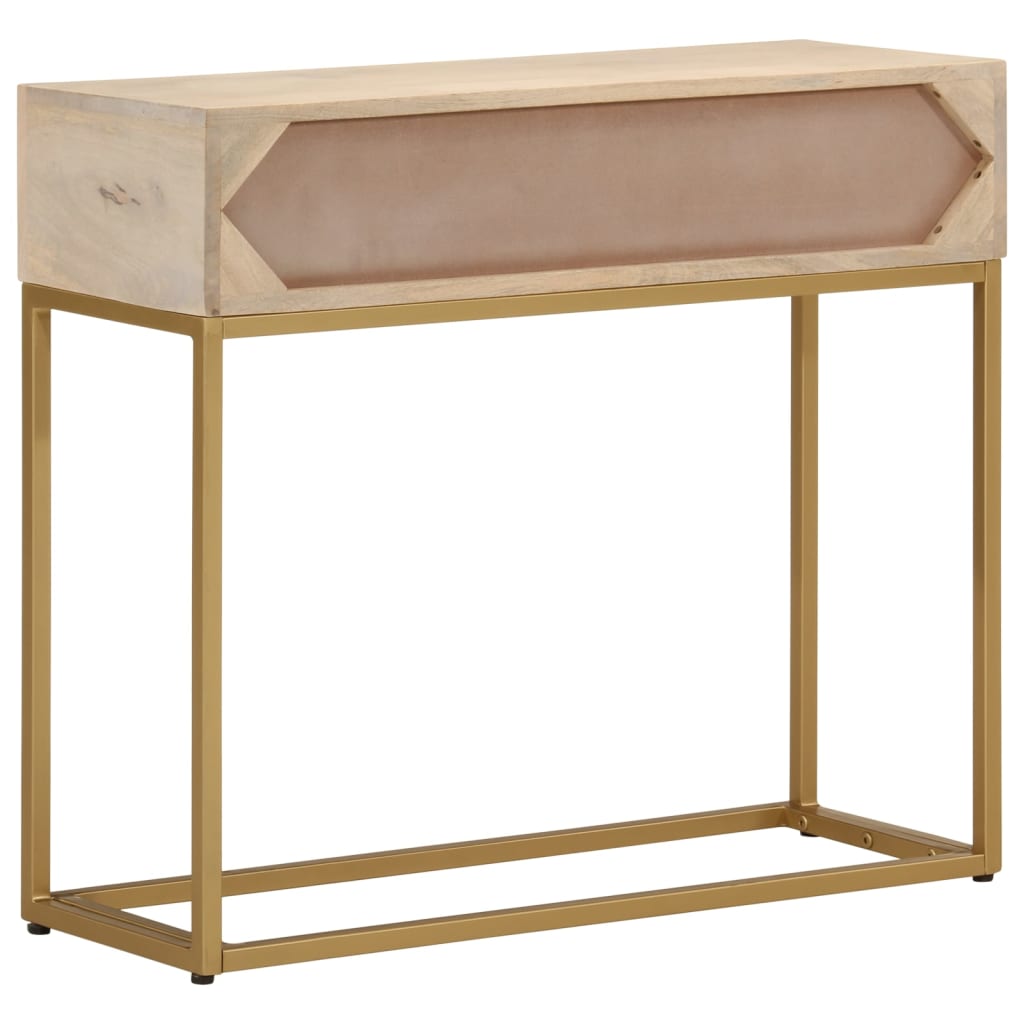 Tavolo Consolle 90x30x76 cm in Legno Massello di Mango e Ferro 372023