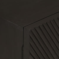 Credenza Nera 55x30x76 cm in Legno Massello di Mango e Ferro 372026