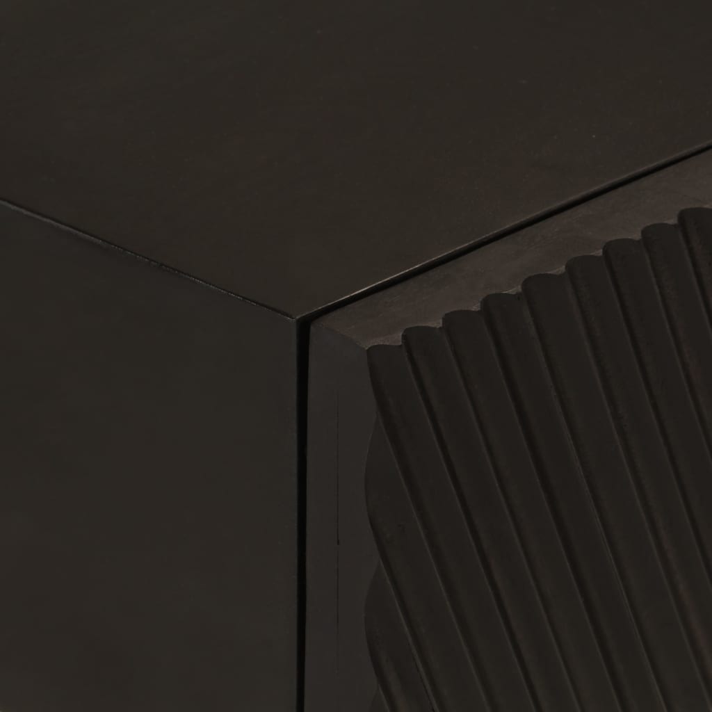 Tavolo Consolle Nero 90x30x76cm Legno Massello di Mango e Ferro