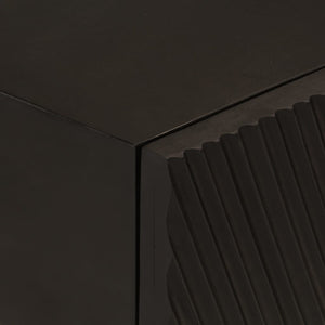 Tavolo Consolle Nero 90x30x76cm Legno Massello di Mango e Ferro