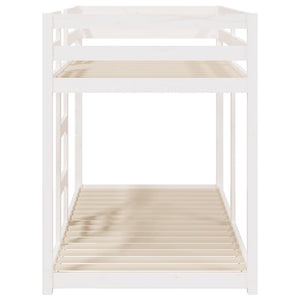 vidaXL Letto a Castello Bianco 90x200 cm in Legno Massello di Pino