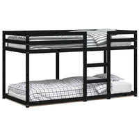 Letto a Castello Nero 90x200 cm in Legno Massello di Pino 3206506