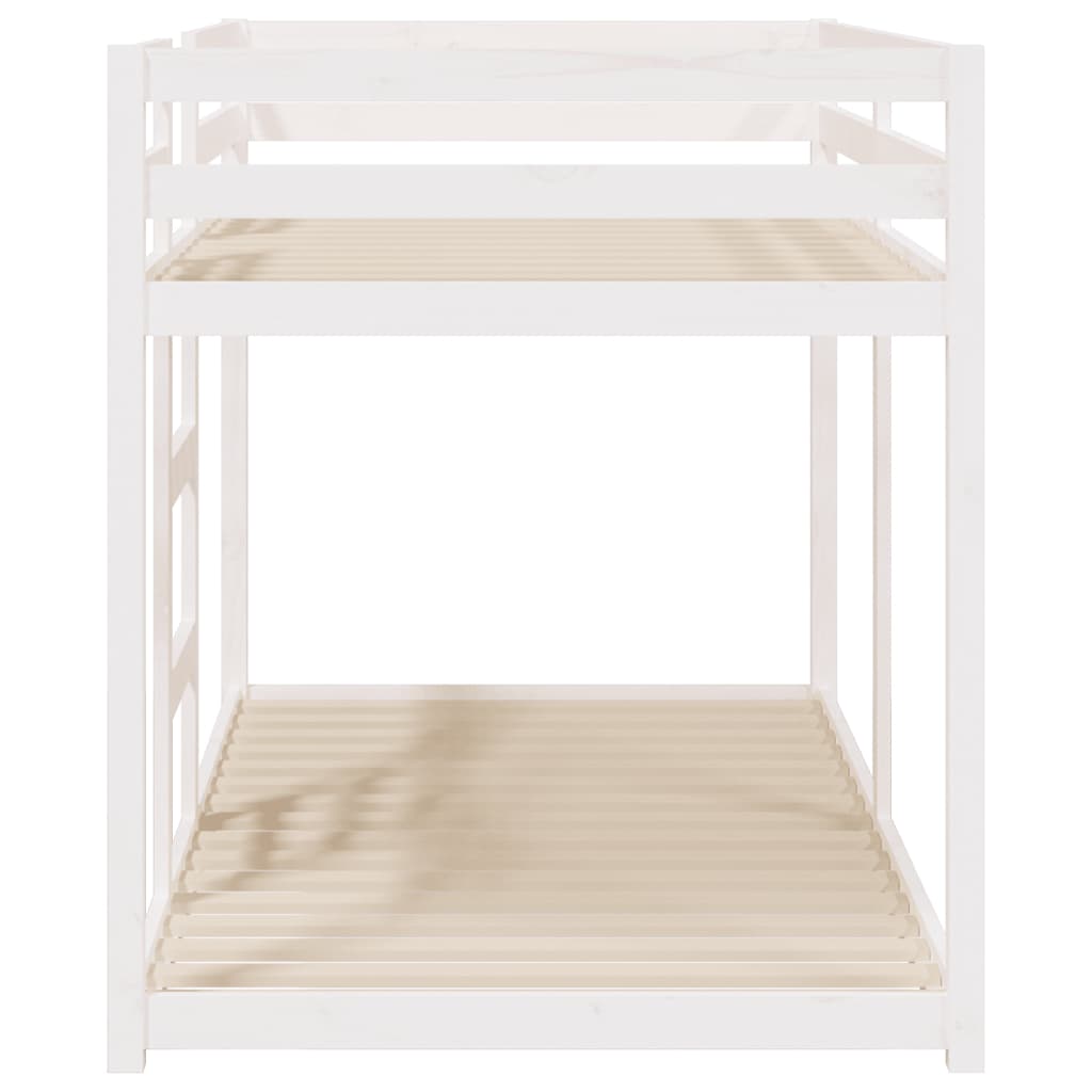 Letto a Castello senza Materasso Bianco 90x190cm Massello Pino 3206508