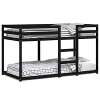 Letto a Castello Nero 90x190 cm in Legno Massello di Pino 3206509