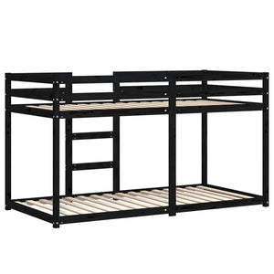 Letto a Castello Nero 90x190 cm in Legno Massello di Pino 3206509