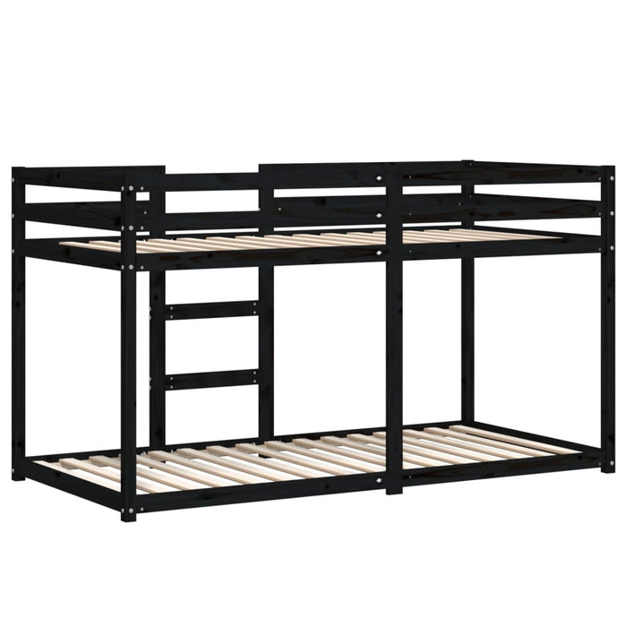 Letto a Castello Nero 90x190 cm in Legno Massello di Pino 3206509