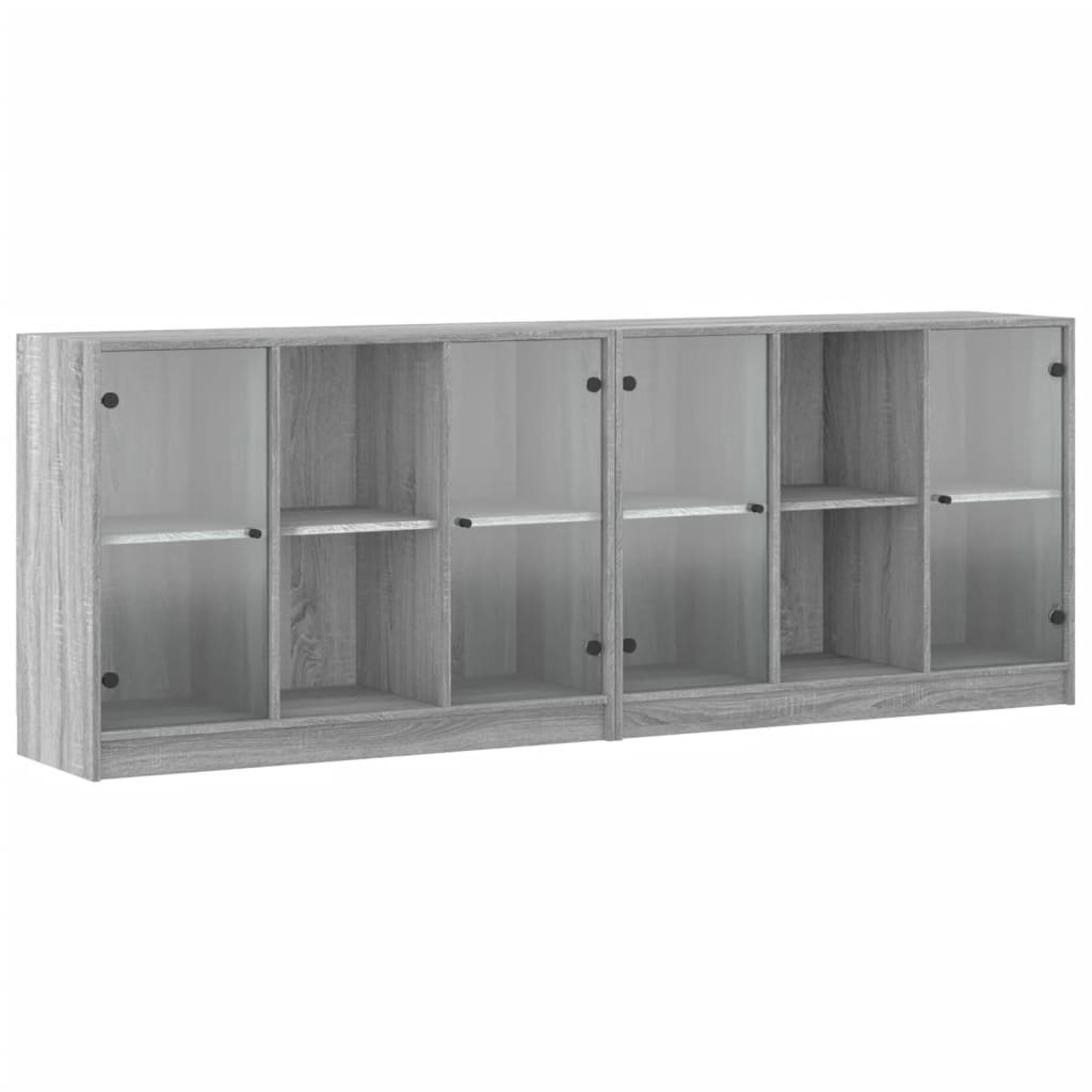 Libreria con Ante Grigio Sonoma 204x37x75 cm Legno Multistrato 3206536