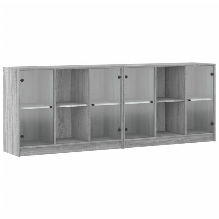 Libreria con Ante Grigio Sonoma 204x37x75 cm Legno Multistrato 3206536