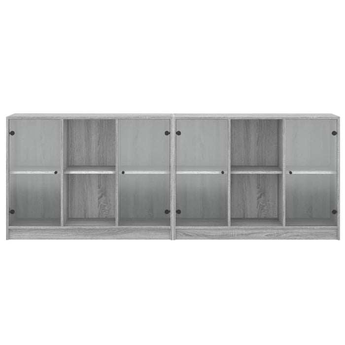 Libreria con Ante Grigio Sonoma 204x37x75 cm Legno Multistrato 3206536
