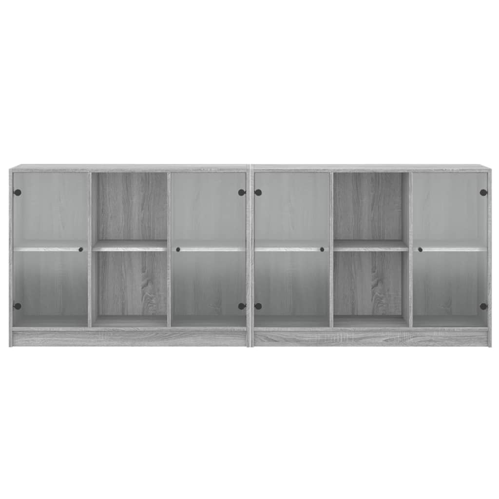 Libreria con Ante Grigio Sonoma 204x37x75 cm Legno Multistrato 3206536