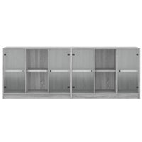Libreria con Ante Grigio Sonoma 204x37x75 cm Legno Multistrato 3206536