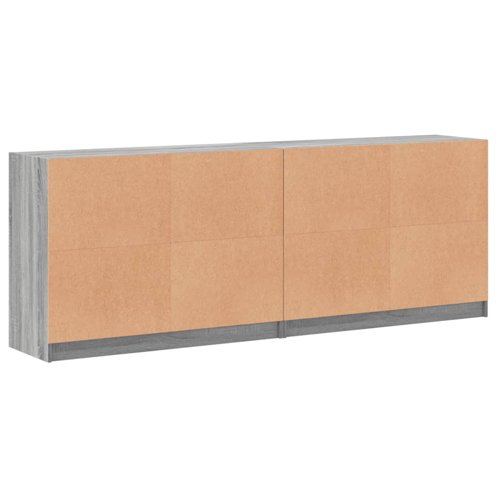 Libreria con Ante Grigio Sonoma 204x37x75 cm Legno Multistrato 3206536