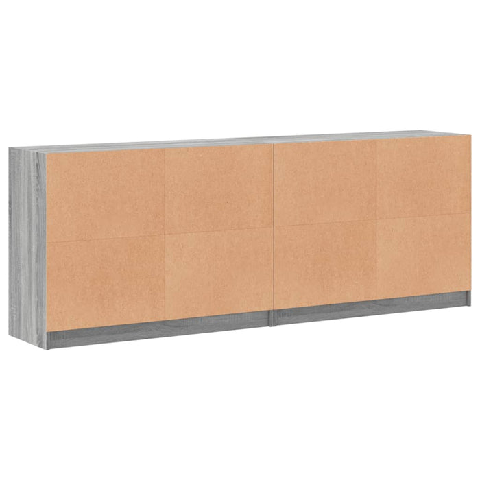 Libreria con Ante Grigio Sonoma 204x37x75 cm Legno Multistrato 3206536
