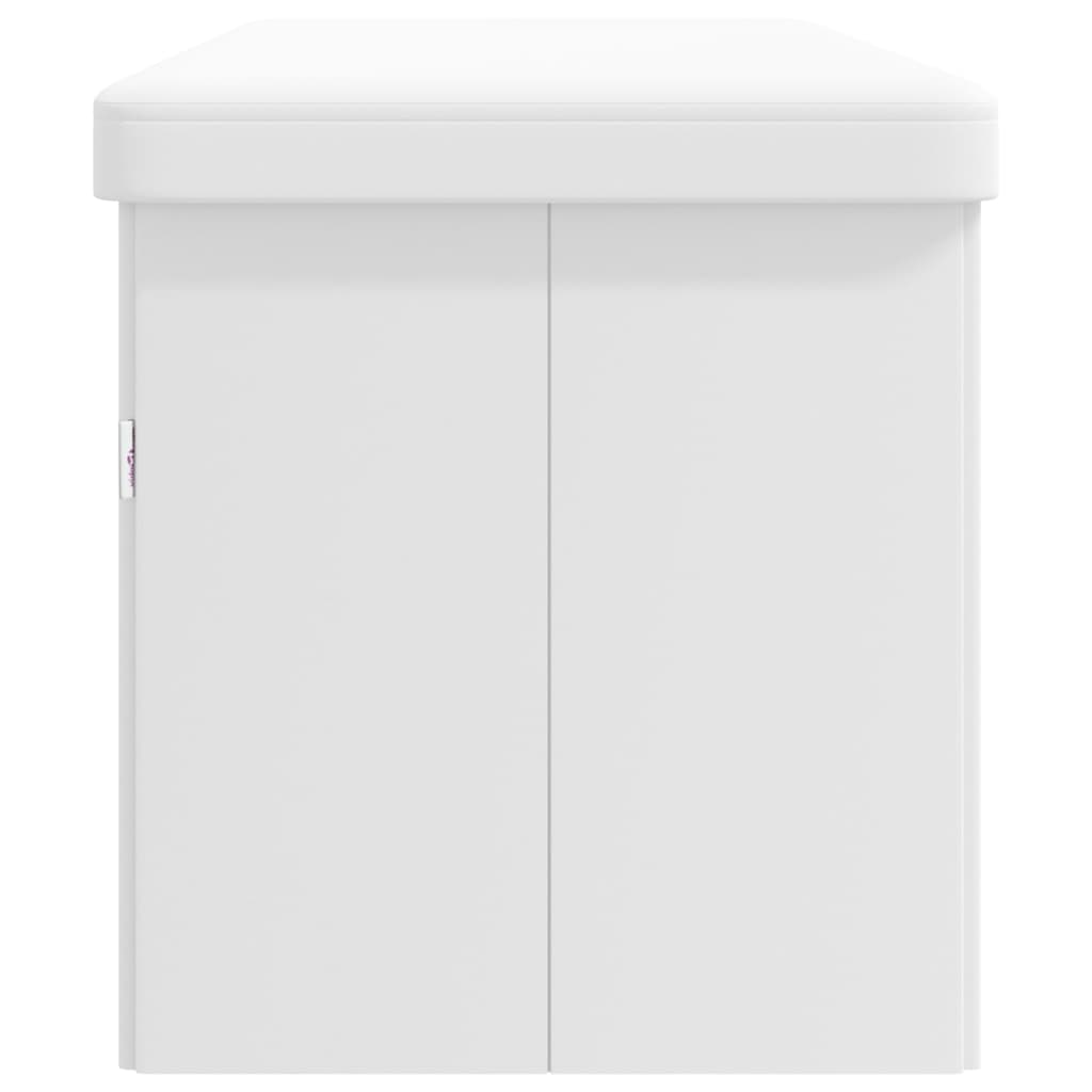 Panca Portaoggetti Pieghevole Bianca in PVC 374907