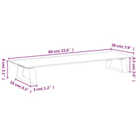 Supporto per monitor tavolo scrivania mobile 60 x 20 x 8 cm vetro temperato e metallo bianco 02_0044896