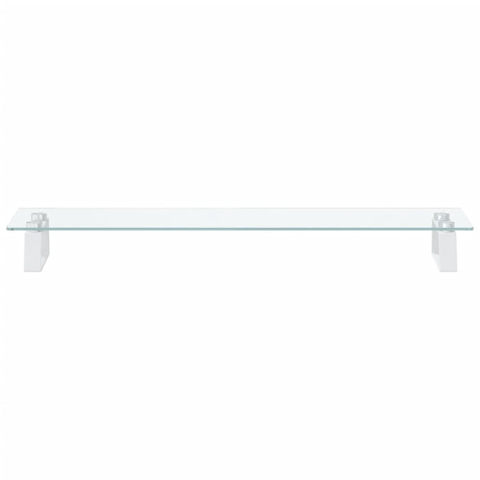 Supporto per Monitor Bianco 80x20x8cm Vetro Temperato e Metallo
