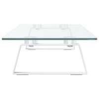Supporto per Monitor Bianco 80x20x8cm Vetro Temperato e Metallo 374217