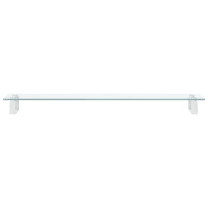 Supporto per Monitor Bianco 100x20x8cm Vetro Temperato Metallo 374218