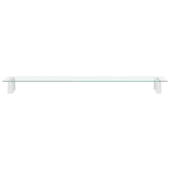 Supporto per Monitor Bianco 100x20x8cm Vetro Temperato Metallo 374218