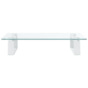 Supporto per monitor da tavolo mobile da scrivania 40 x 35 x 8 cm vetro temperato e metallo bianco 02_0044861