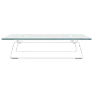 Supporto per monitor da tavolo mobile da scrivania 40 x 35 x 8 cm vetro temperato e metallo bianco 02_0044861