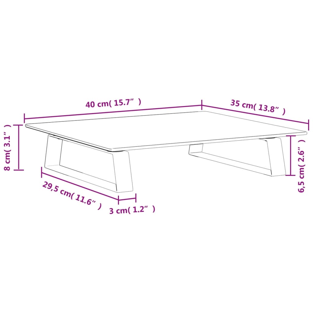 Supporto per monitor da tavolo mobile da scrivania 40 x 35 x 8 cm vetro temperato e metallo bianco 02_0044861