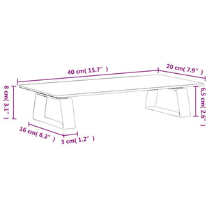 Supporto per Monitor Nero 40x20x8cm Vetro Temperato e Metallo 374223