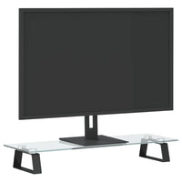 Supporto per Monitor Nero 60x20x8cm Vetro Temperato e Metallo 374224