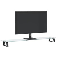 Supporto per Monitor Nero 100x20x8cm Vetro Temperato e Metallo 374226