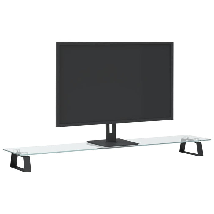Supporto per Monitor Nero 100x20x8cm Vetro Temperato e Metallo 374226