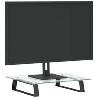 Supporto per Monitor Nero 40x35x8cm Vetro Temperato e Metallo 374227