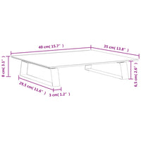 Supporto per Monitor Nero 40x35x8cm Vetro Temperato e Metallo 374227