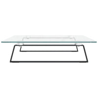 Supporto per monitor da tavolo mobile da scrivania 60 x 35 x 8 cm vetro temperato e metallo nero 02_0044899
