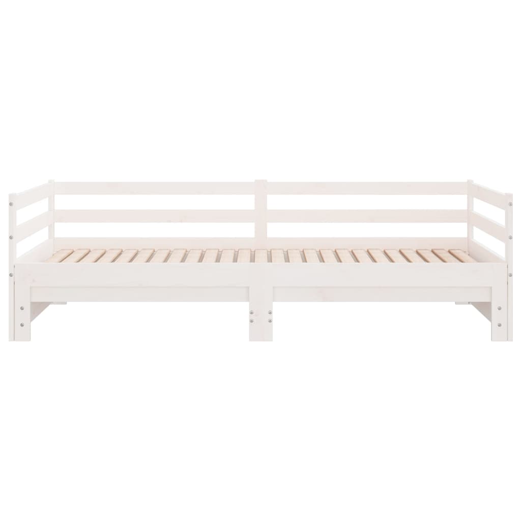 Divano Letto con Letto Estraibile Bianco 90x190cm Massello Pino 840136