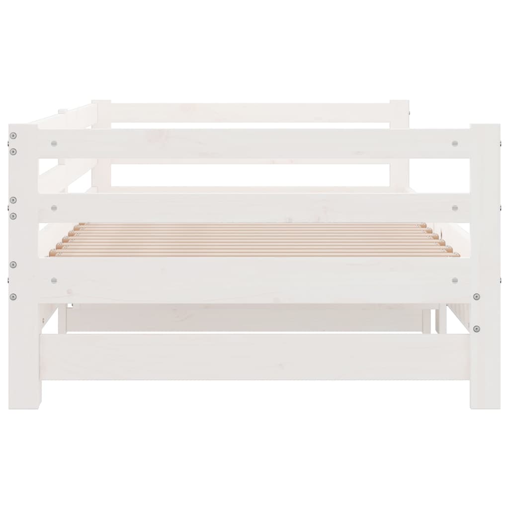 Divano Letto con Letto Estraibile Bianco 90x190cm Massello Pino 840136