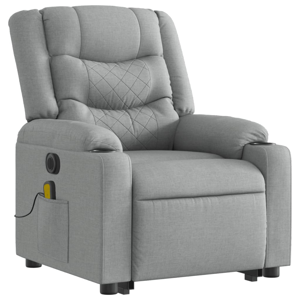 Poltrona Alzapersona Massaggi Elettrica Grigio Chiaro Tessuto 3206582