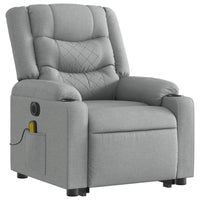 Poltrona Alzapersona Massaggi Elettrica Grigio Chiaro Tessuto 3206582