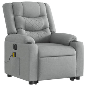 Poltrona Alzapersona Massaggi Elettrica Grigio Chiaro Tessuto 3206582