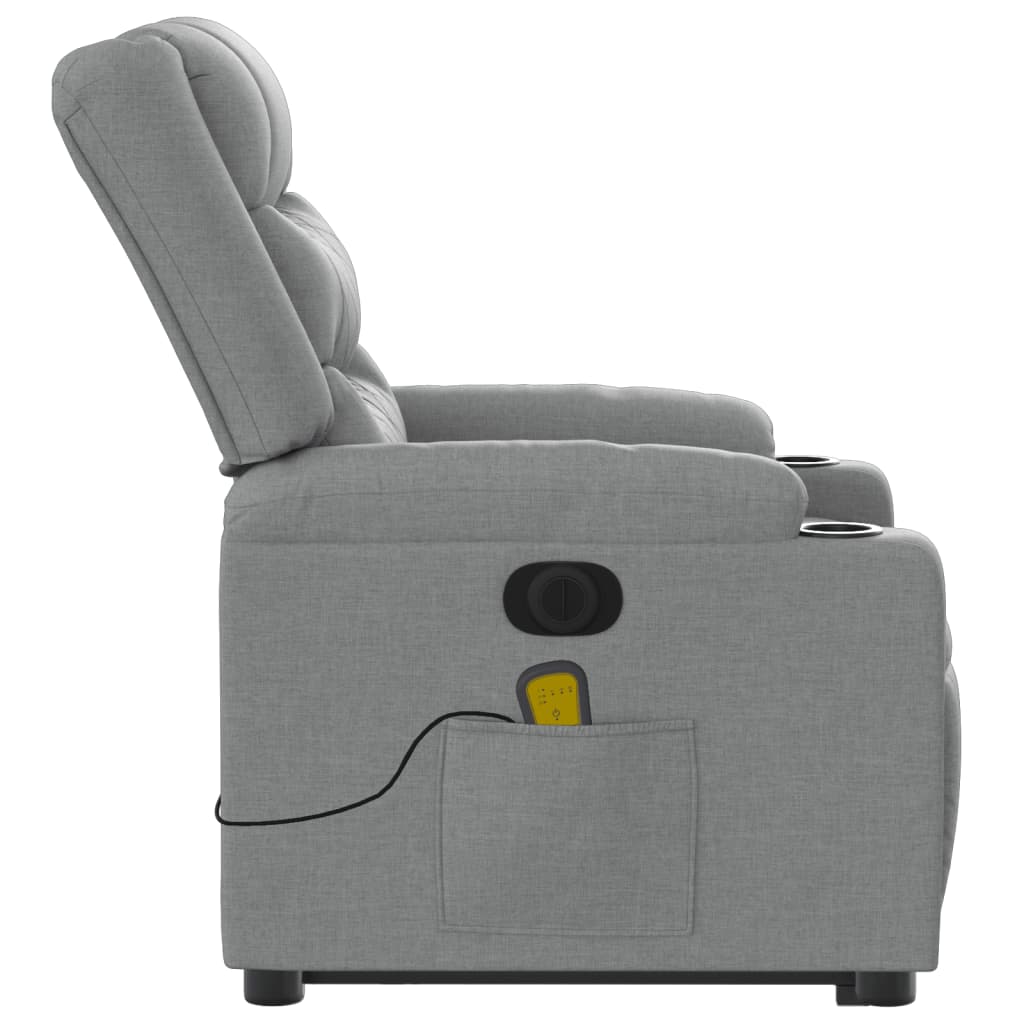 Poltrona Alzapersona Massaggi Elettrica Grigio Chiaro Tessuto 3206582