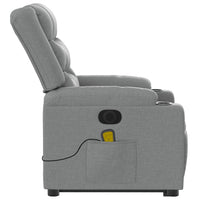 Poltrona Alzapersona Massaggi Elettrica Grigio Chiaro Tessuto 3206582