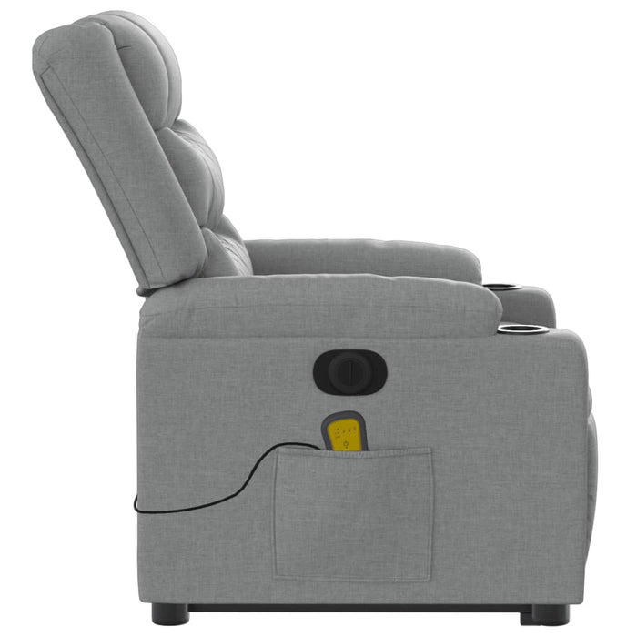 Poltrona Alzapersona Massaggi Elettrica Grigio Chiaro Tessuto 3206582