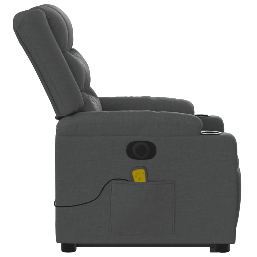 Poltrona Alzapersona Massaggi Elettrica Grigio Scuro Tessuto 3206583