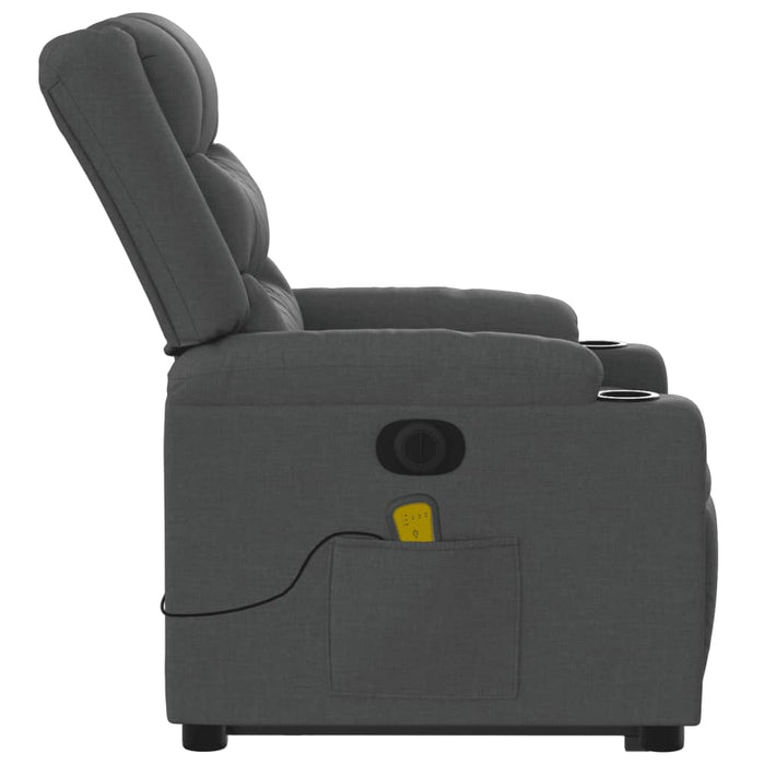 Poltrona Alzapersona Massaggi Elettrica Grigio Scuro Tessuto 3206583