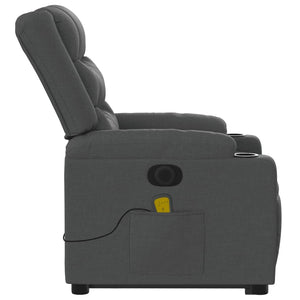 Poltrona Alzapersona Massaggi Elettrica Grigio Scuro Tessuto 3206583